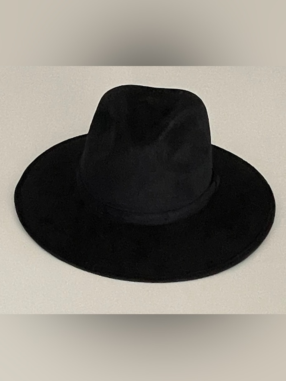 Men's Wide Brim Black Fedora Hat - Classic Style Large